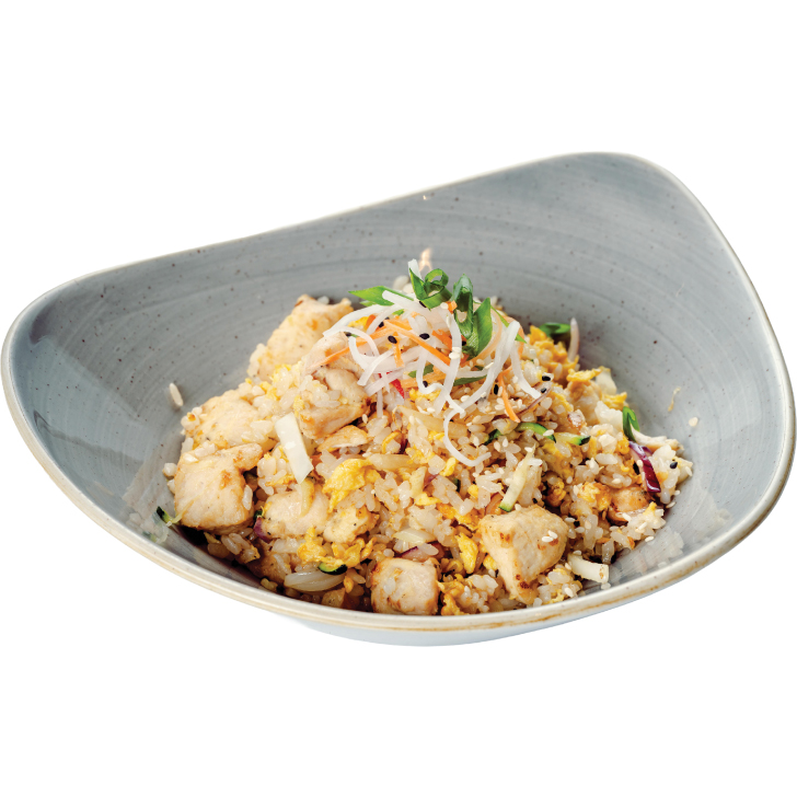 Chicken with egg and rice